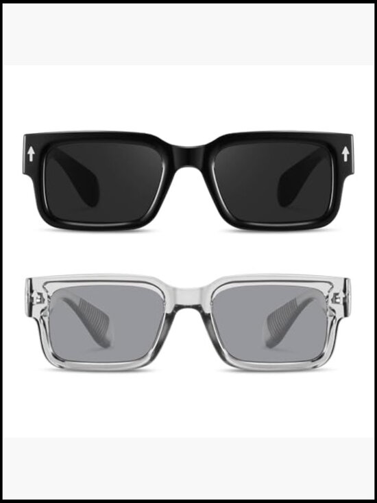 Square Frame Sunglasses UV400 Protection Chunky Rectangle Acetate Fiber main image 5